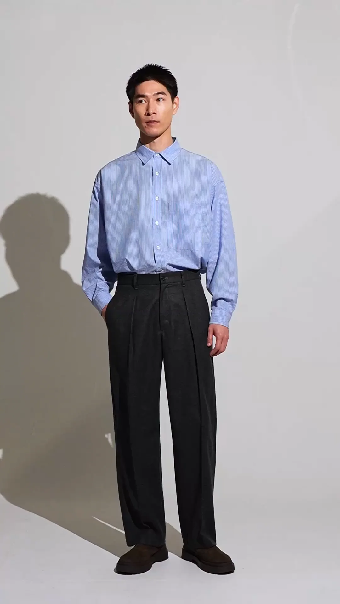 S100'S WOOL CASHMERE TUCK PT-LONG / S100'sウールカシミヤタック
