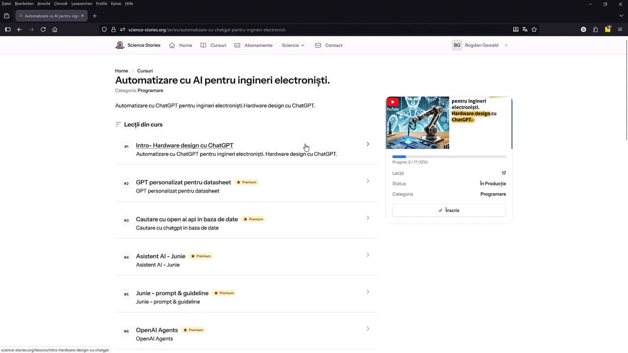 De la documentatie si notite haotice la actiuni automate