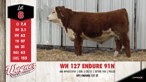 Lot #8 - WH 127 ENDURE 91N