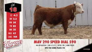 Lot #18 - MAV 290 SPEED DIAL 590