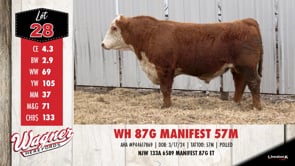 Lot #28 - WH 87G MANIFEST 57M
