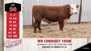 Lot #38 - WH CONQUEST 108M