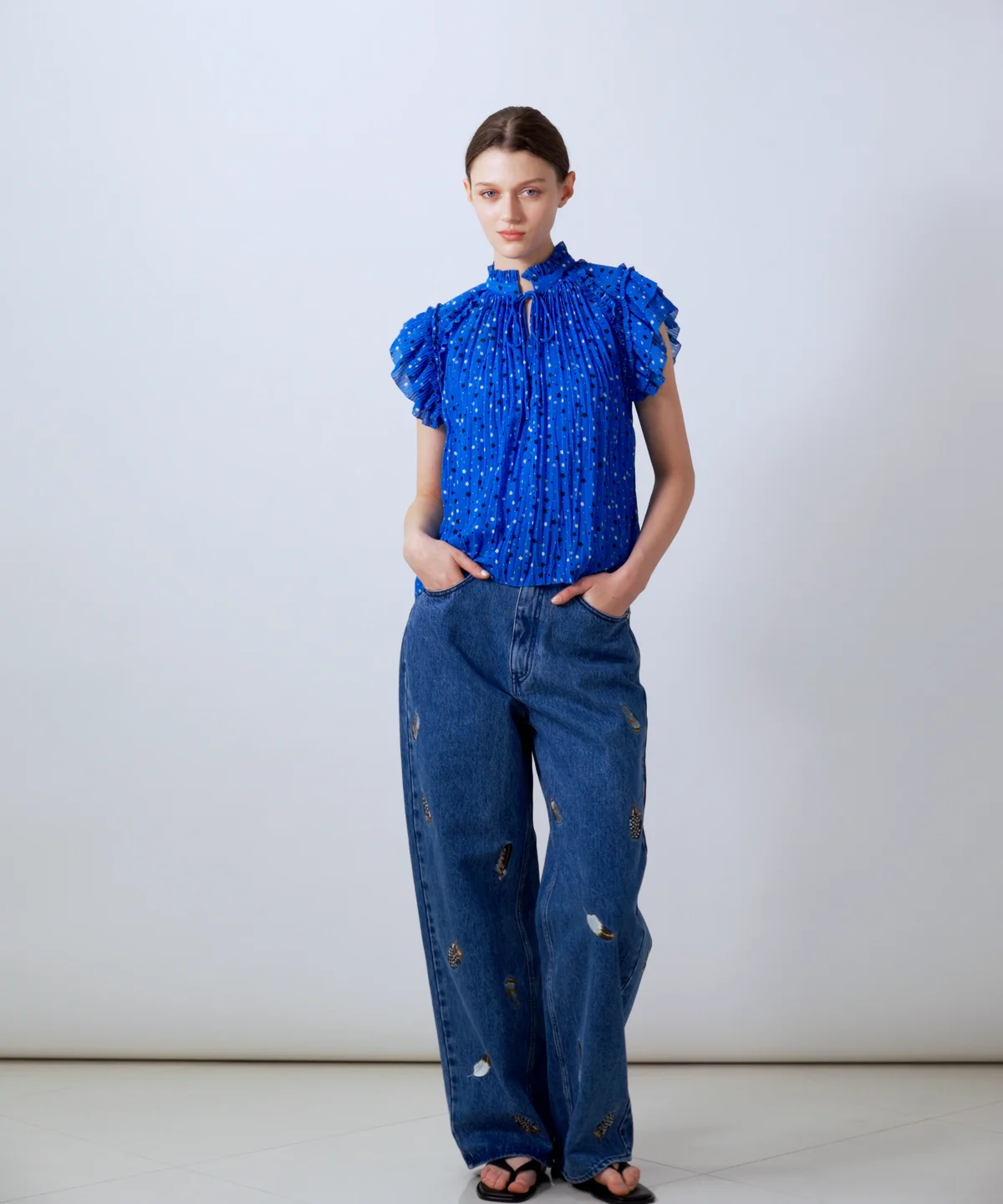 DSC / スター フリルシフォンブラウス(SALE) TOPS Night STORE