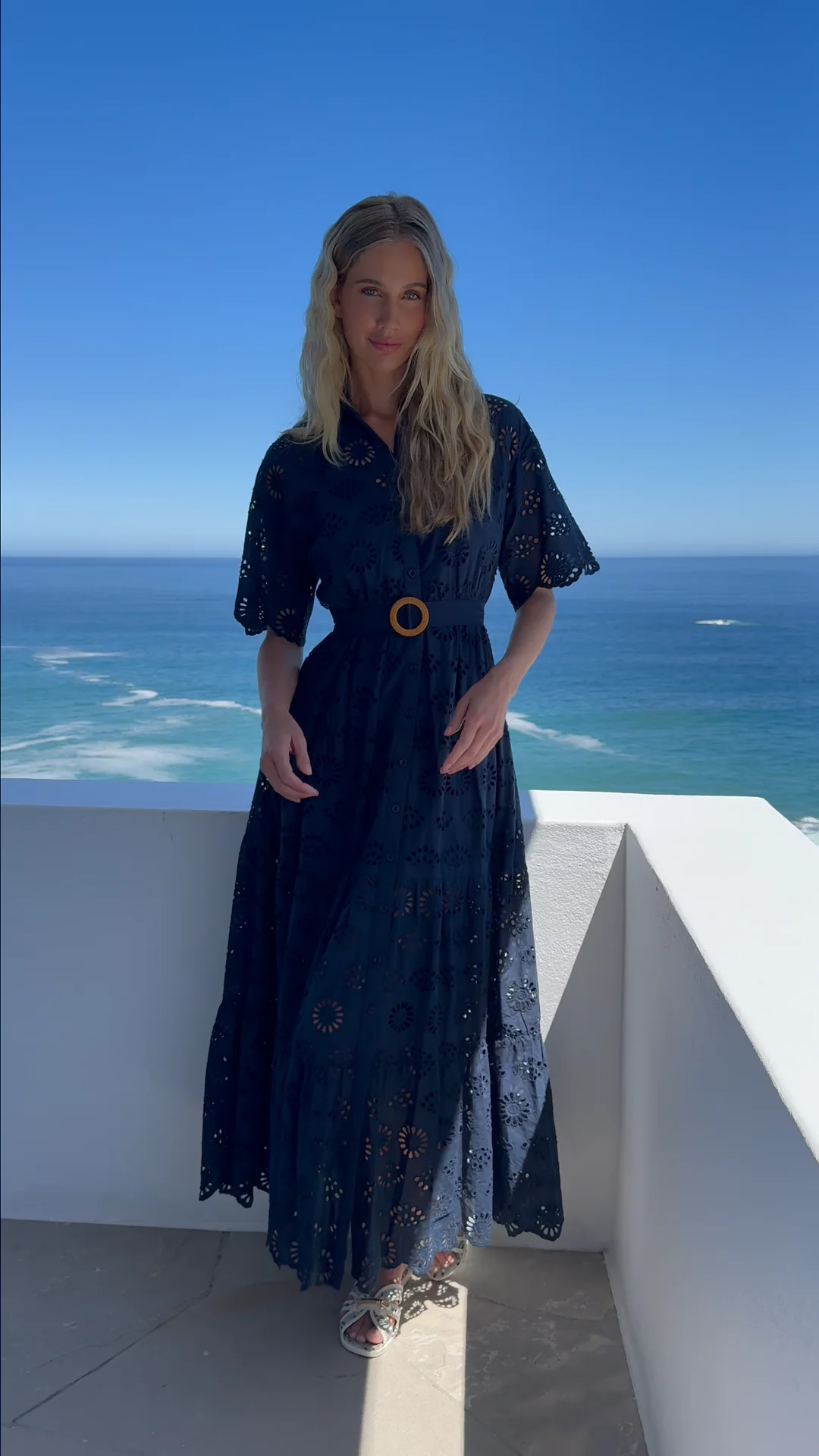 Apoline Navy Maxi Dress | Long Dresses — Miss June Paris