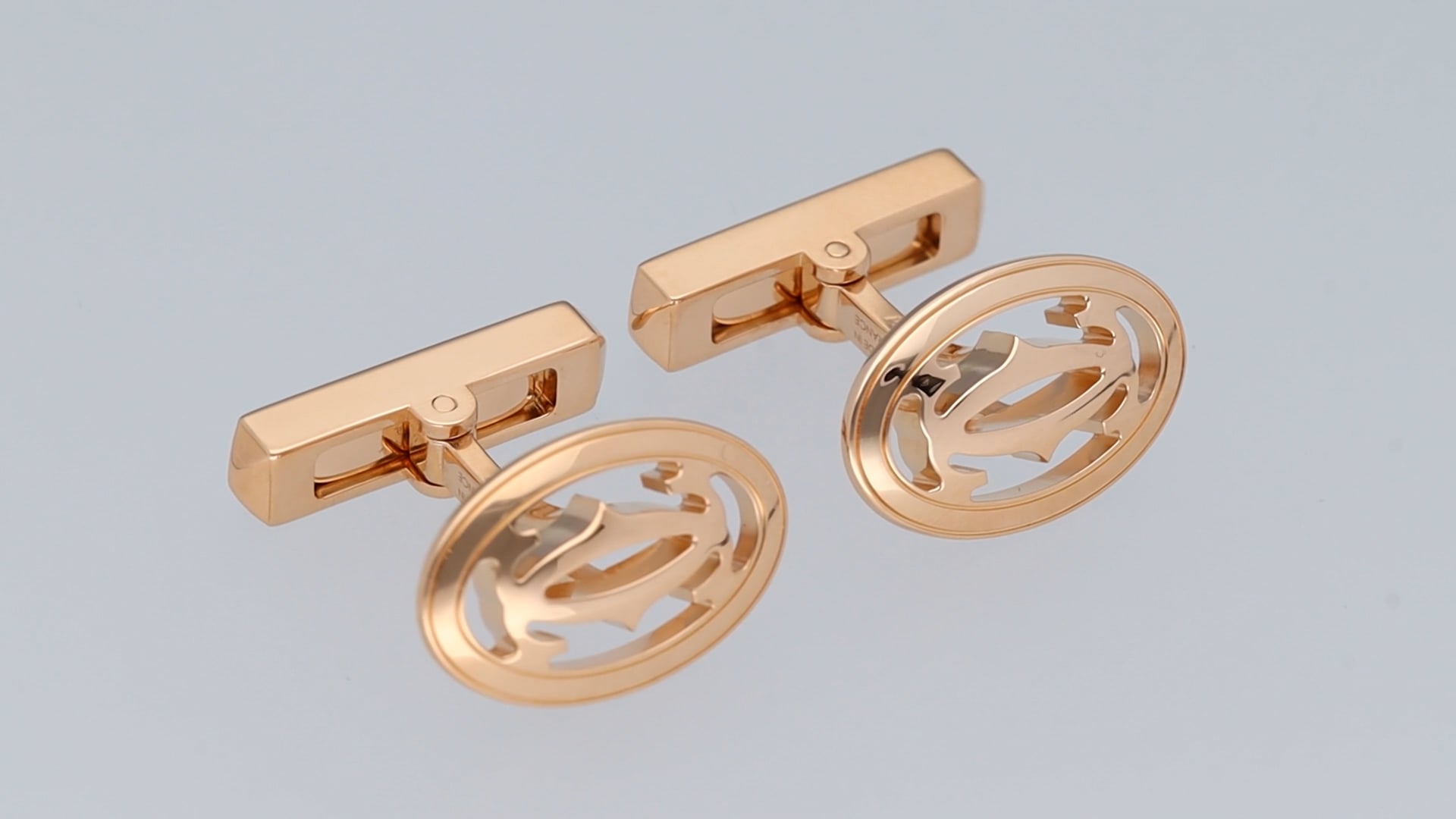 Cartier Double C de Cartier Cufflinks 18K in Rose Gold For Sale at