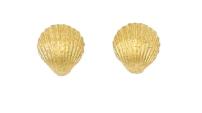 Italian 18kt Gold Over Sterling Seashell Earrings