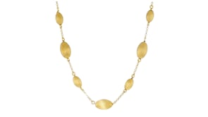 Italian 18kt Gold Over Sterling Oval Bead Station Necklace