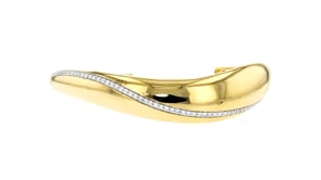.50 ct. t.w. Lab-Grown Diamond Wavy Cuff Bracelet in 18kt Gold Over Sterling
