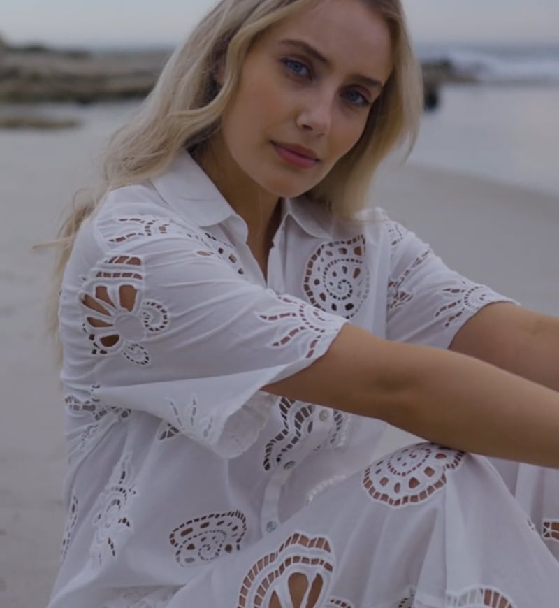 Vidéo: Chemise Kyle Coton Broderie Ajourée