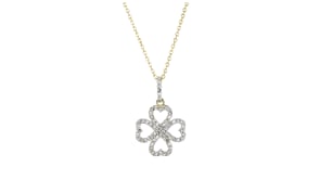 .30 ct. t.w. Diamond Clover Pendant Necklace in 18kt Gold Over Sterling
