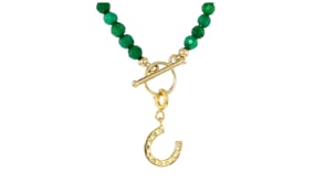 .10 ct. t.w. Diamond Horseshoe Charm in 18kt Gold Over Sterling