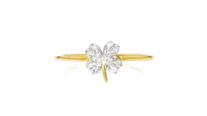.10 ct. t.w. Diamond Four-Leaf Clover Ring in 18kt Gold Over Sterling