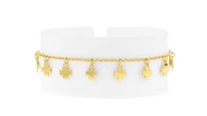 Italian 18kt Gold Over Sterling Clover Station Bracelet