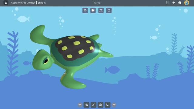 Shape and style a turtle