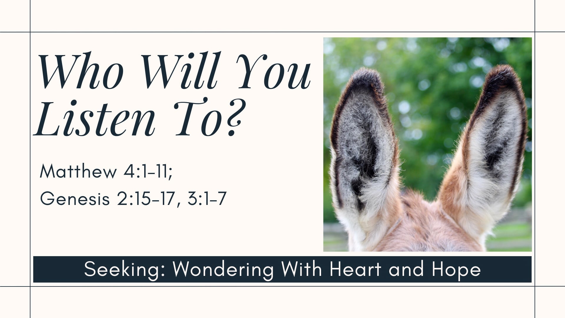 "Who Will You Listen To?" - Sunday Service