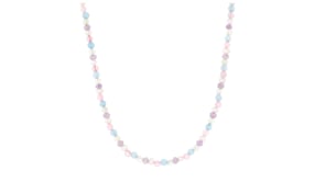 Multi-Gemstone Bead and 3-3.5mm Cultured Pearl Necklace in 18kt Gold Over Sterling