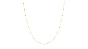 Italian 2mm 10kt Yellow Gold Bead Station Necklace
