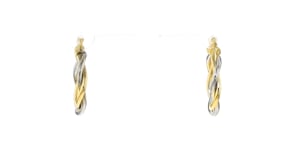 Italian 10kt Two-Tone Gold Twisted Hoop Earrings