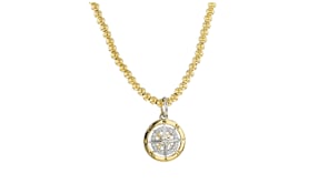Sterling Silver and 14kt Yellow Gold Compass Charm with Lab-Grown Diamonds