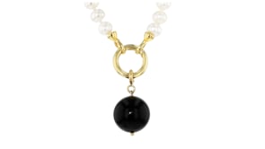 Onyx Bead Charm in 18kt Gold Over Sterling