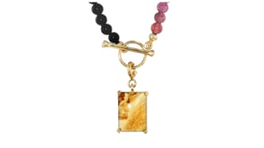 Amber Charm in 18kt Gold Over Sterling