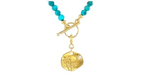 18kt Gold Over Sterling Tropical Charm with Single Diamond