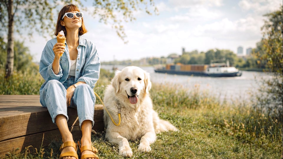 Video afspelen "Park Utrecht - AI video header: Meisje en de hond (2026)"