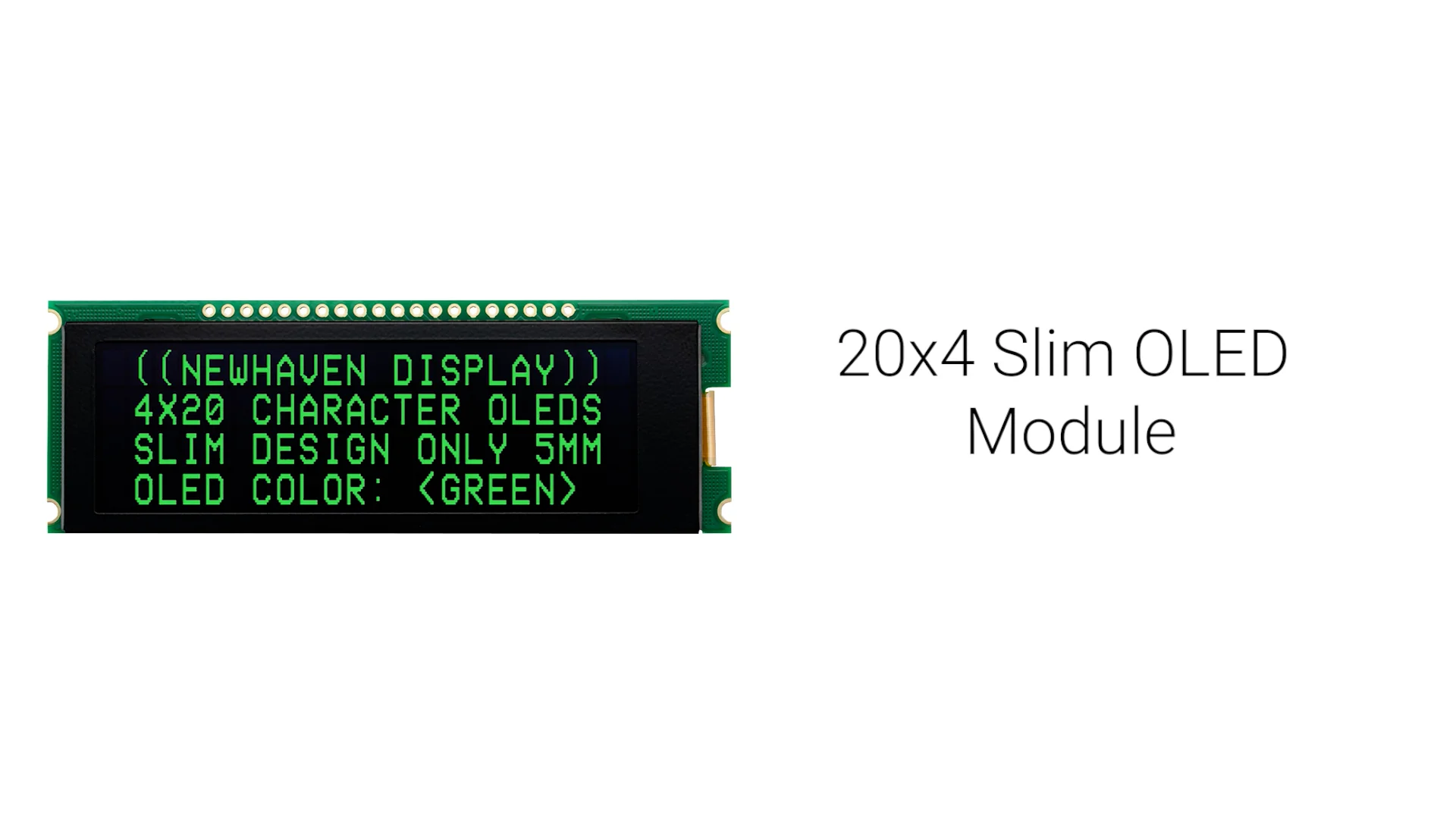 Green 20x4 Character Slim OLED Module