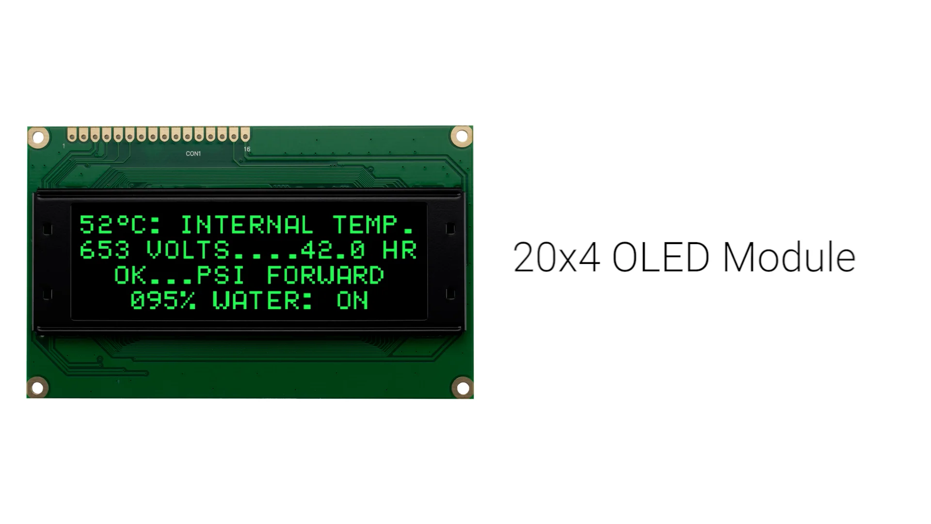 Green 20x4 Character OLED Module