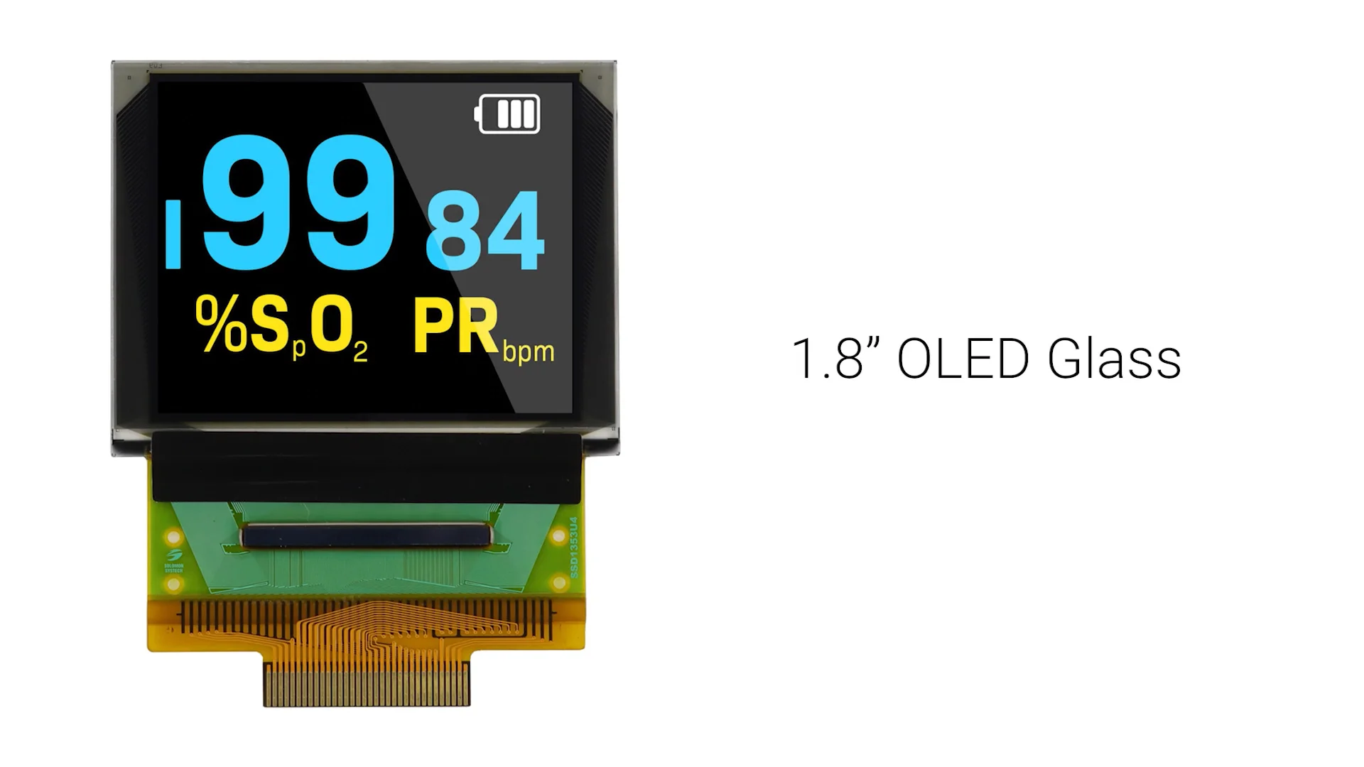 1.8 inch Color OLED Glass with 160x128 Resolution