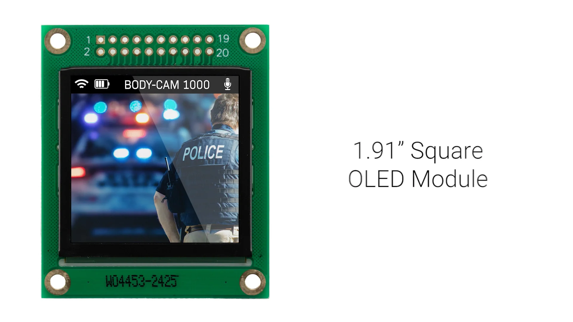 1.91インチカラーOLEDモジュール（176x176解像度）