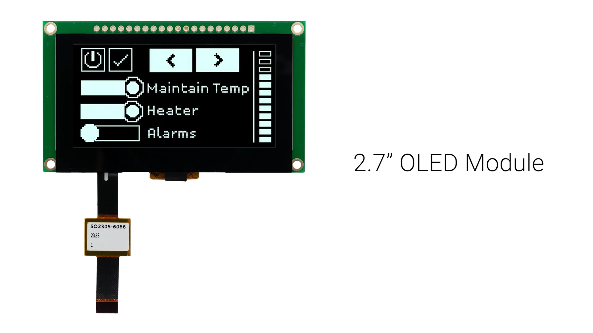 2.7 inch White Graphic OLED Module with Capacitive Touchscreen +