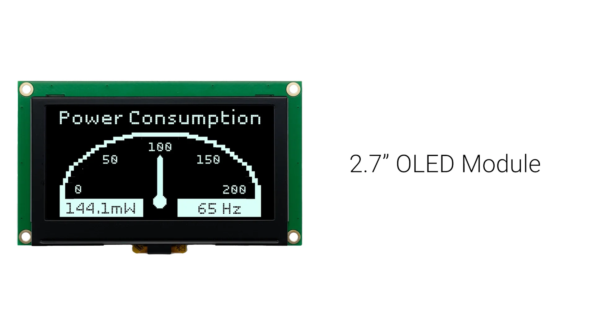 2.7 inch White Graphic OLED Module with Molex Connector