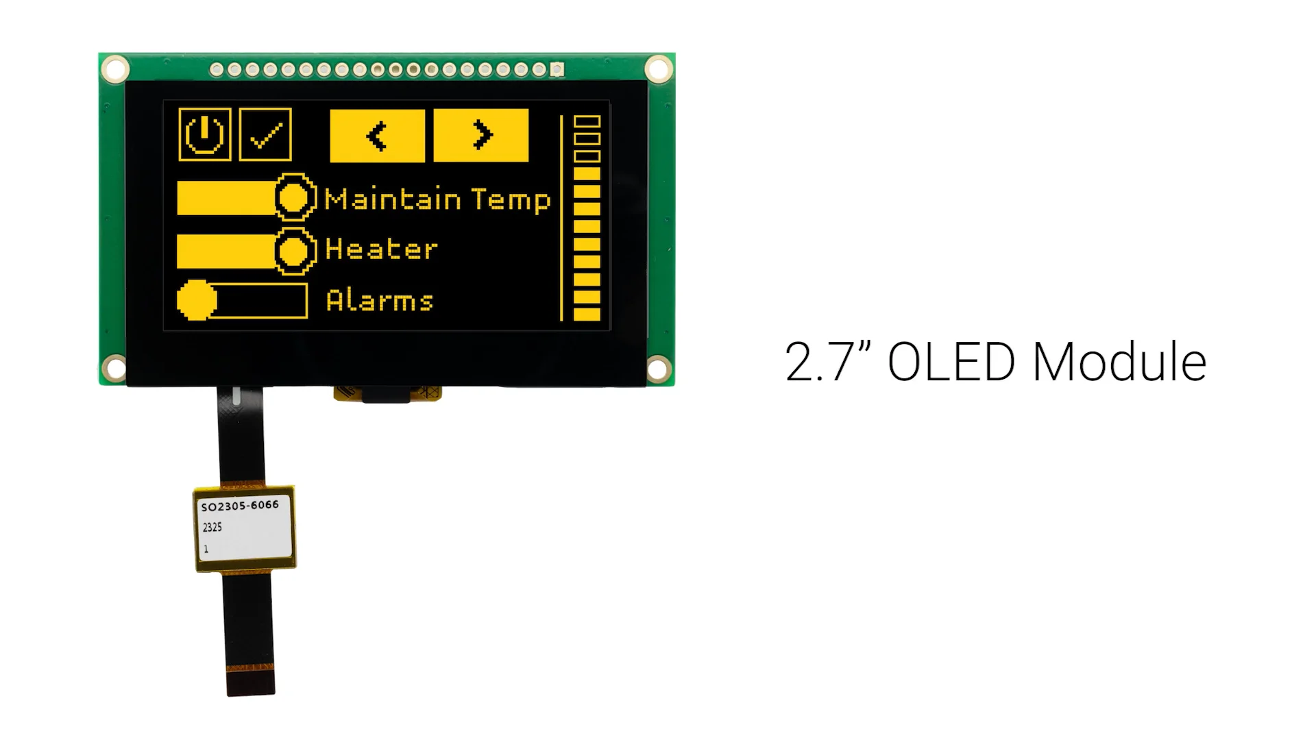 2.7 inch Yellow Graphic OLED Module with Capacitive Touchscreen +