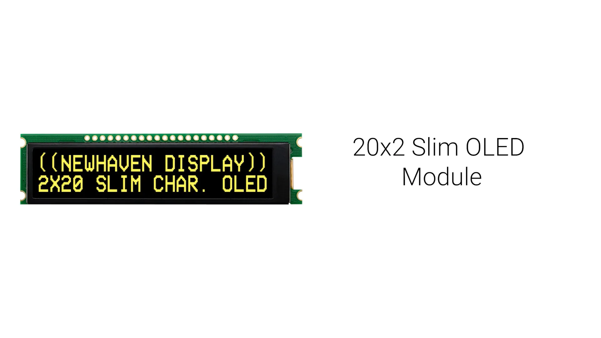 Yellow 20x2 Character Slim OLED Module