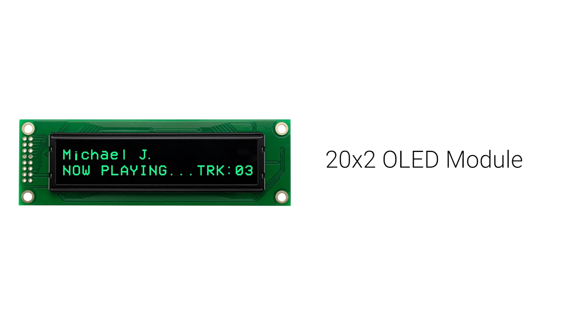 Green 20x2 Character OLED Display Module