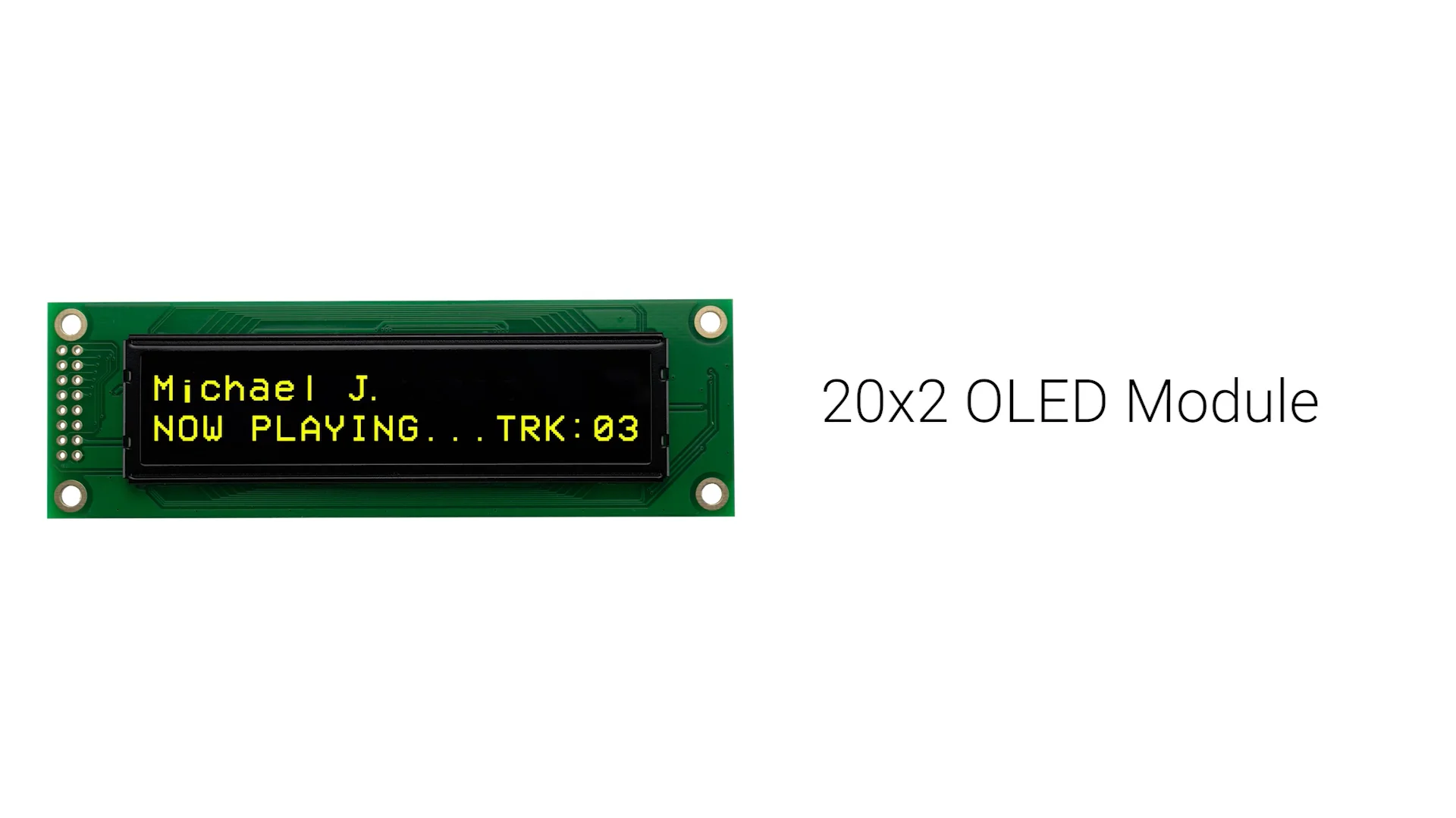 Yellow 20x2 Character OLED Module