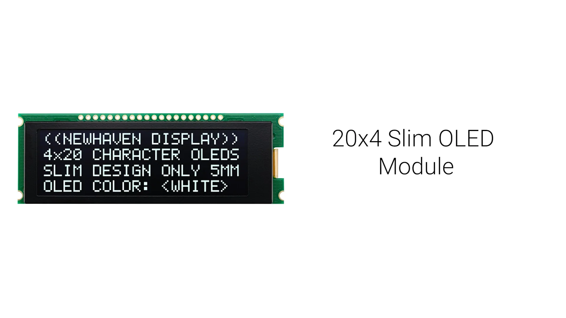 White 20x4 Character Slim OLED Module