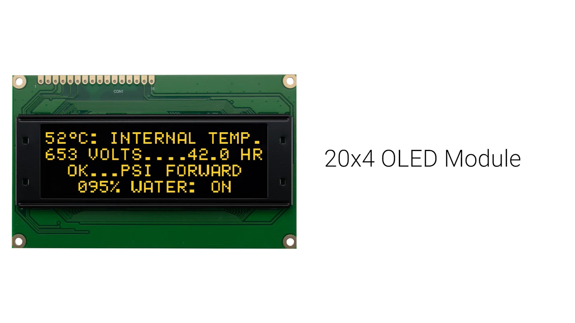 Yellow 20x4 Character OLED Module