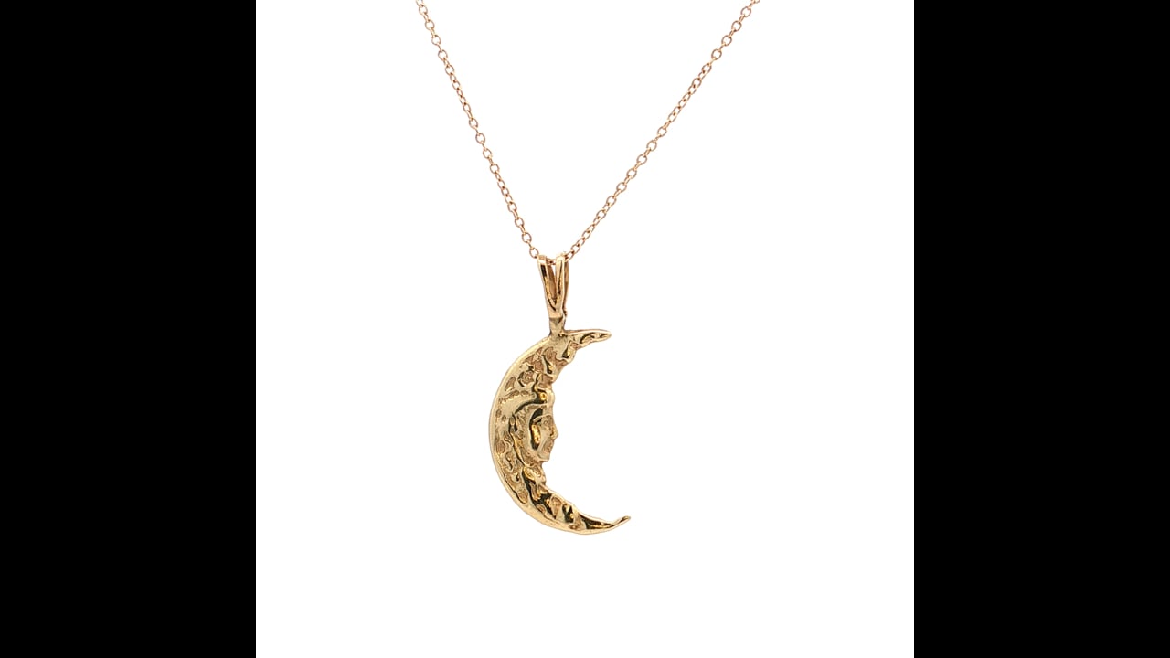 Antique Art Nouveau Moon Face Pendant Necklace 14k – Filigree Jewelers