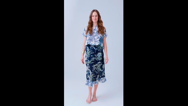 Saia Crepe Estampada Natalia