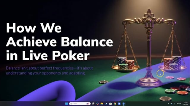#739: Balance in Live Poker