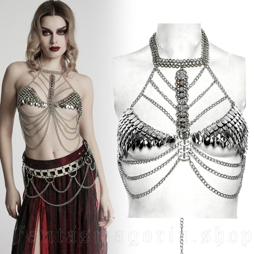 Metal Mermaid Chain Bra - Punk Rave display picture 1