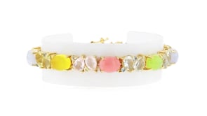 13.70 ct. t.w. Pastel Multi-Gemstone Bracelet in 18kt Gold Over Sterling