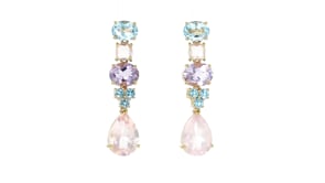 15.25 ct. t.w. Multi-Gemstone Drop Earrings in 18kt Gold Over Sterling