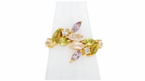 1.40 ct. t.w. Multi-Gemstone Ring in 18kt Gold Over Sterling