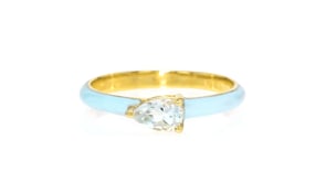 .40 Carat Aquamarine Ring with Pastel Blue Enamel in 18kt Gold Over Sterling