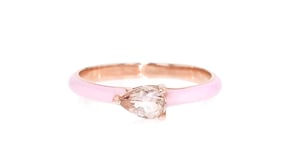 .30 Carat Morganite Ring with Pastel Pink Enamel in 18kt Rose Gold Over Sterling