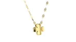 Italian 10kt Yellow Gold Puffed Clover Necklace