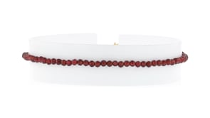 18.00 ct. t.w. Garnet Bead Anklet with 18kt Gold Over Sterling